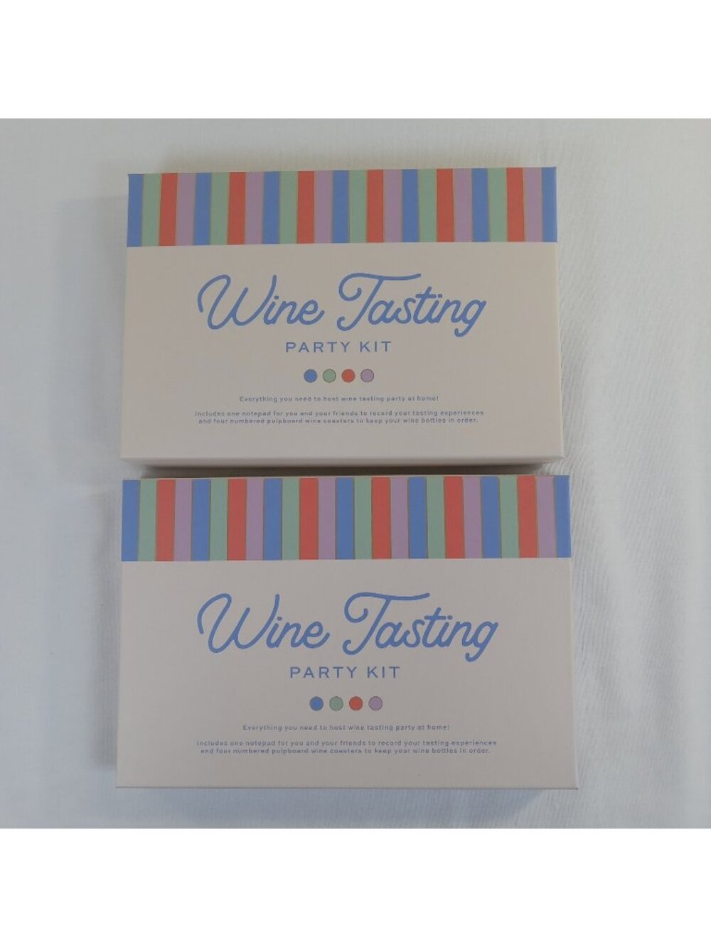 2 Wine Tasting Party Kits - Notepad & Coasters for Home Gatherings Love x June